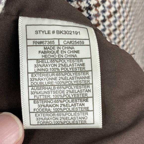 BB Dakota Long Pattern Lined Three Button Blazer Small Academia Preppy Office - Picture 4 of 16